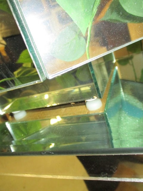 Custom Made Mirrored Panel Pedestal Stand and Octagonal Planter with Artificial Greenery - 5