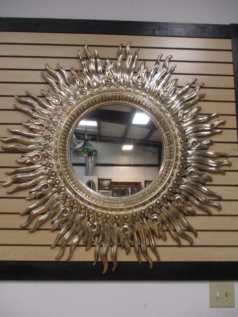 Large Gilt Molded Frame Sun Burst Wall Mirror (1 of 3)