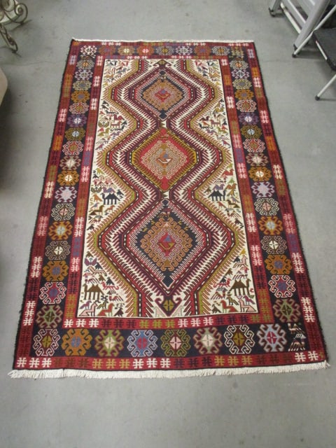Handwoven Caucasian Kilim Style Accent Area Rug (1 of 8)