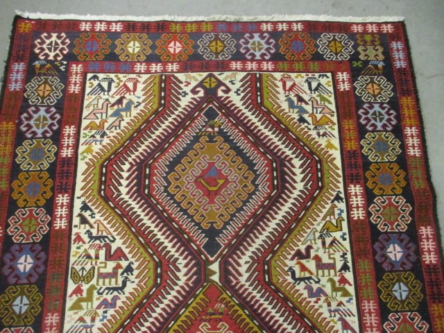 Handwoven Caucasian Kilim Style Accent Area Rug - 2