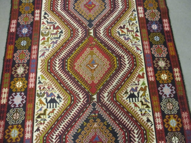 Handwoven Caucasian Kilim Style Accent Area Rug - 3