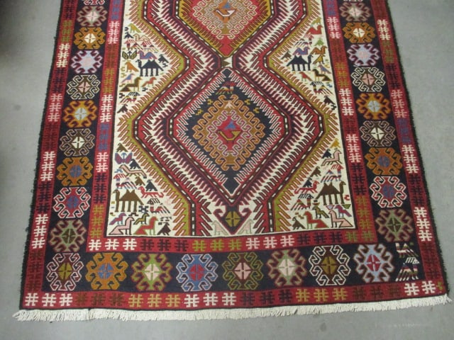 Handwoven Caucasian Kilim Style Accent Area Rug - 4