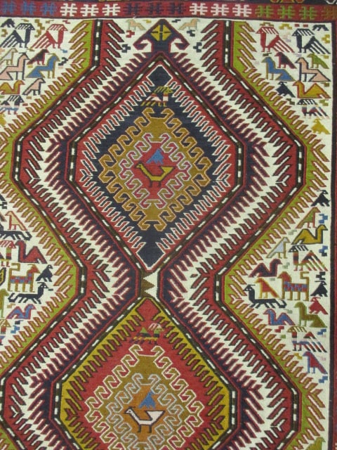 Handwoven Caucasian Kilim Style Accent Area Rug - 5