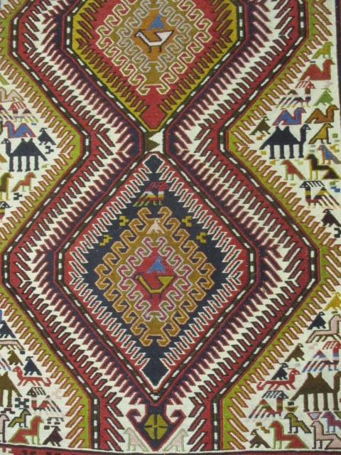 Handwoven Caucasian Kilim Style Accent Area Rug - 6