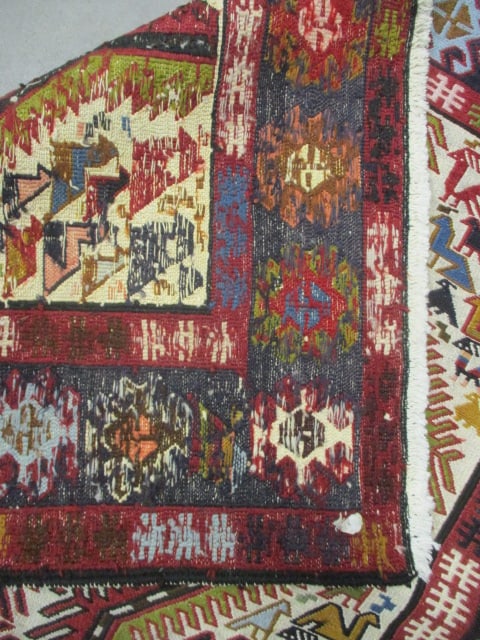 Handwoven Caucasian Kilim Style Accent Area Rug - 8