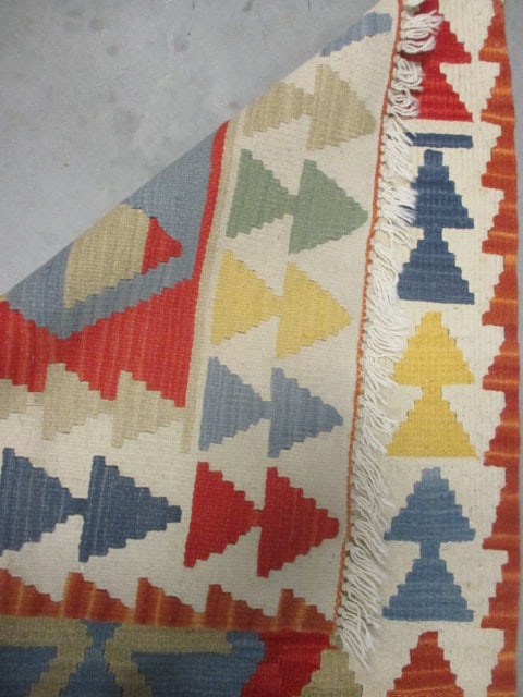 Handwoven Kilim Style Scatter Rug - 7