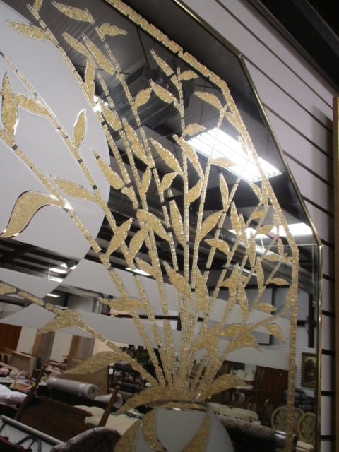 Accessory Art 1980's Octagonal Richard E. Sandoval Copyright Design Wall Mirror - 3