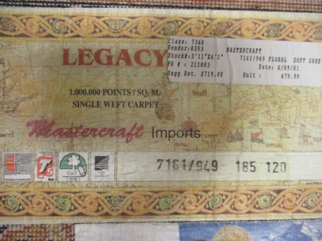 Rug Mastercraft Imports New Zealand Wool "Legacy" Soft Grey Floral Area Rug - 10