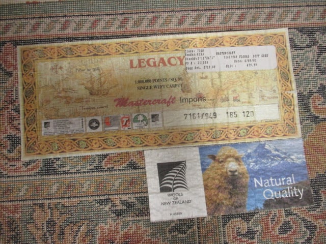 Rug Mastercraft Imports New Zealand Wool "Legacy" Soft Grey Floral Area Rug - 9