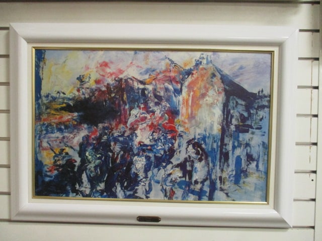 Framed Jack B. Yeats "Grief" Print on Board: 30" x 21", has brass title plate on frame, Local Pickup Suggested
