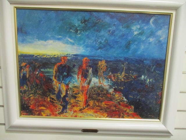 Framed Jack B. Yeats "Men of Destiny" Print on Board: 30" x 21", has brass title plate on frame, Local Pickup Suggested