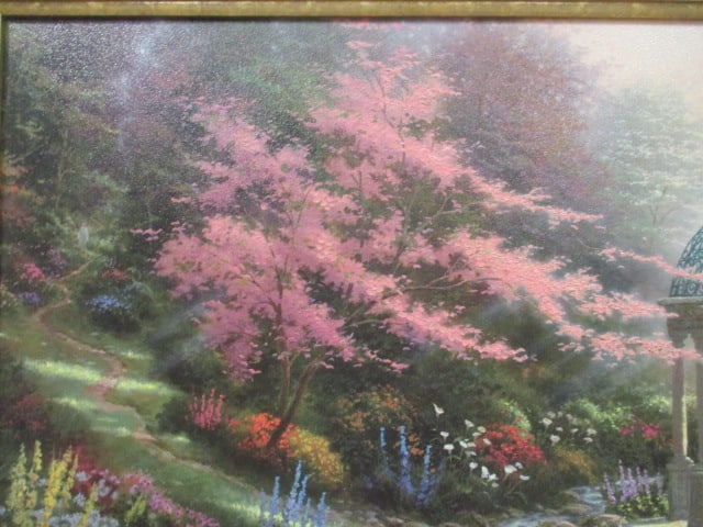 Thomas Kinkade "Pools of Serenity" The Gardens of Prayer II Series Hand Highlighted - 3