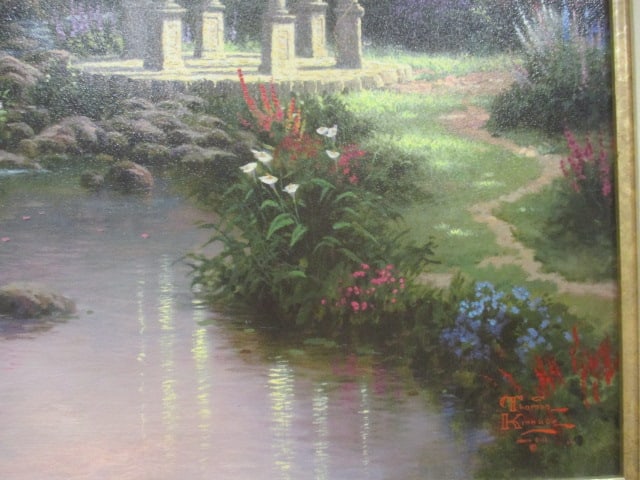 Thomas Kinkade "Pools of Serenity" The Gardens of Prayer II Series Hand Highlighted - 5