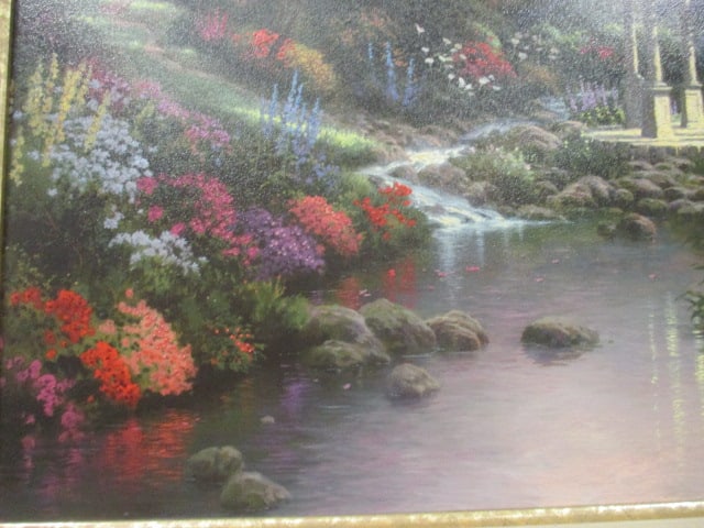Thomas Kinkade "Pools of Serenity" The Gardens of Prayer II Series Hand Highlighted - 6