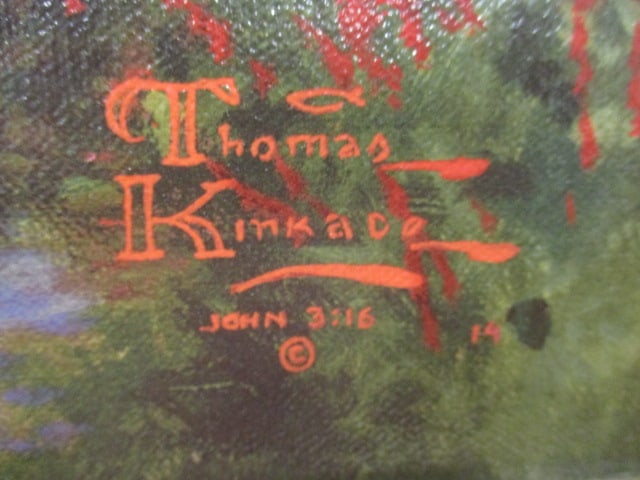 Thomas Kinkade "Pools of Serenity" The Gardens of Prayer II Series Hand Highlighted - 8