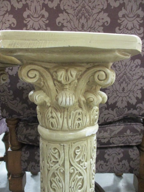 Pair of Chalkware Classical Design Ionic Column Pedestals - 4