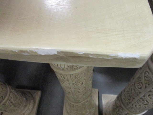 Pair of Chalkware Classical Design Ionic Column Pedestals - 6