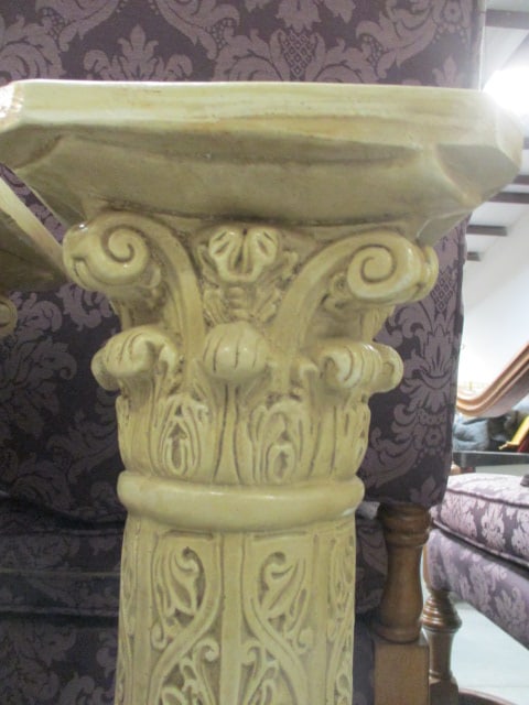 Pair of Chalkware Classical Design Ionic Column Pedestals - 4