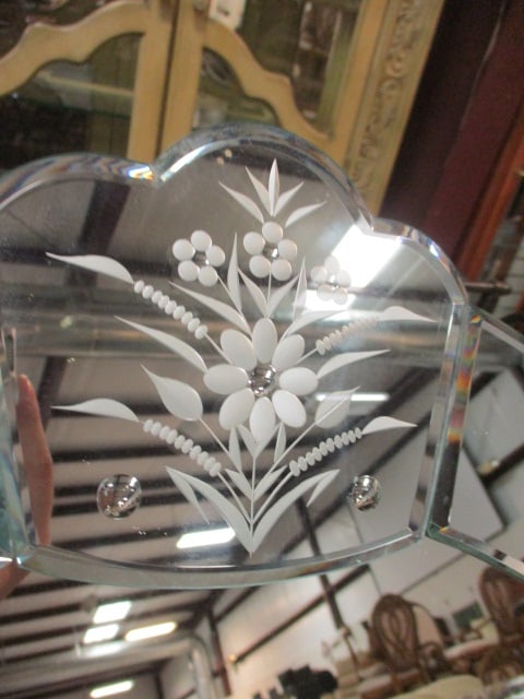 Reverse Etched Floral Venetian Style Wall Mirror - 2