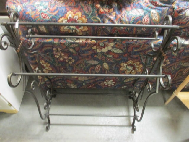 Wrought Metal Quilt/Towel Rack: 30" x 14 1/2" x 36 3/4", Local Pickup Only