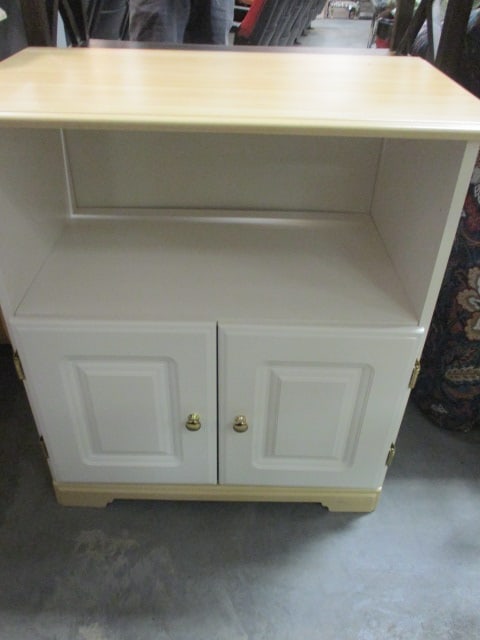 2 Tone White and Natural Wood Cabinet (1 of 4)