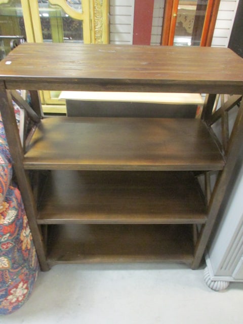 Rustic 4 Tier Etagere Open Bookcase (1 of 4)