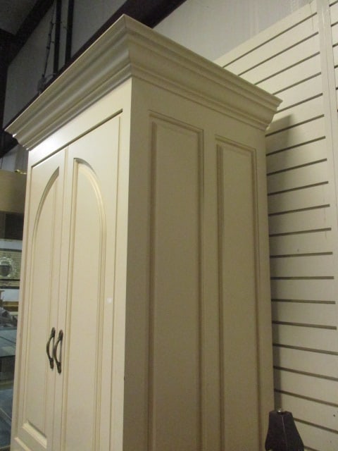 Painted Ivory Tall 4 Raised Panel Door Multi-Purpose Cabinet - 13