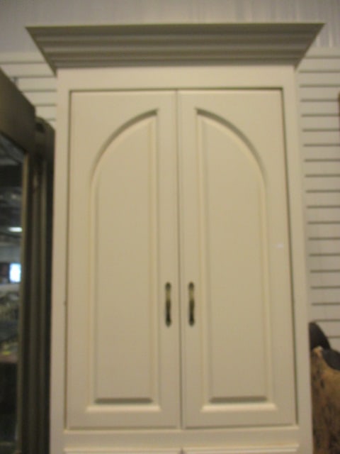 Painted Ivory Tall 4 Raised Panel Door Multi-Purpose Cabinet - 2