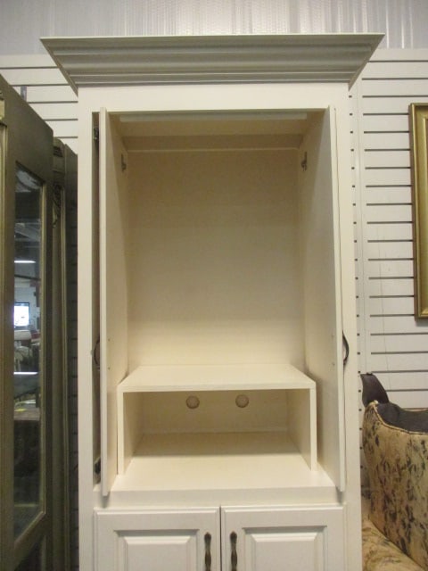 Painted Ivory Tall 4 Raised Panel Door Multi-Purpose Cabinet - 3