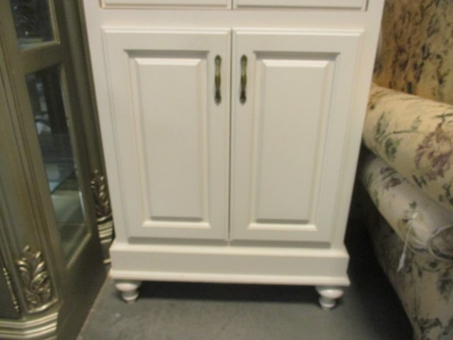 Painted Ivory Tall 4 Raised Panel Door Multi-Purpose Cabinet - 7