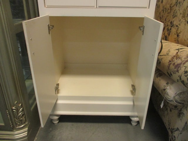 Painted Ivory Tall 4 Raised Panel Door Multi-Purpose Cabinet - 8