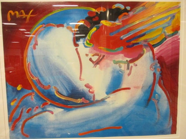 Framed and Matted Signed Peter Max "Peace by the Year 2000" Surrealist Mixed Media Print - 2