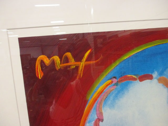 Framed and Matted Signed Peter Max "Peace by the Year 2000" Surrealist Mixed Media Print - 3