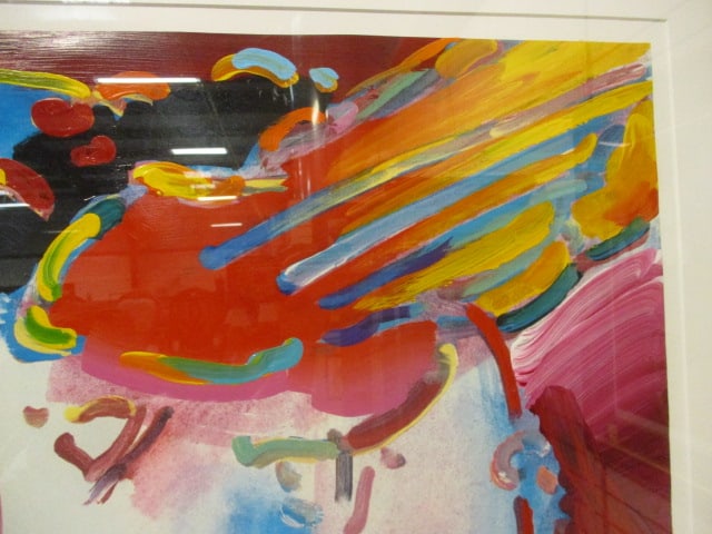 Framed and Matted Signed Peter Max "Peace by the Year 2000" Surrealist Mixed Media Print - 5