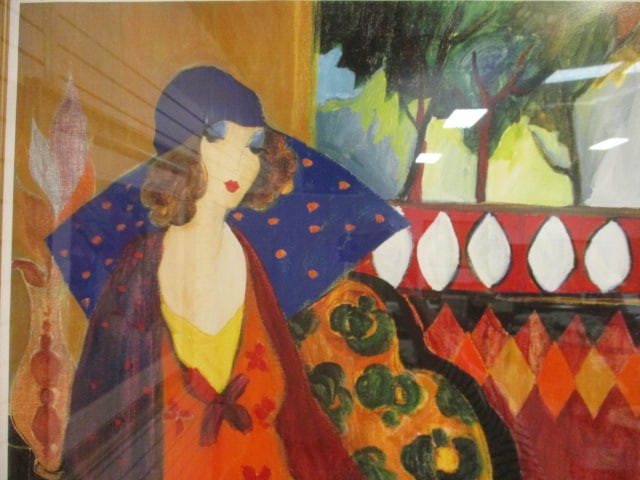 Framed and Matted Itzchak Tarkay "Indigo Chapeau" Seriolithograph - 3