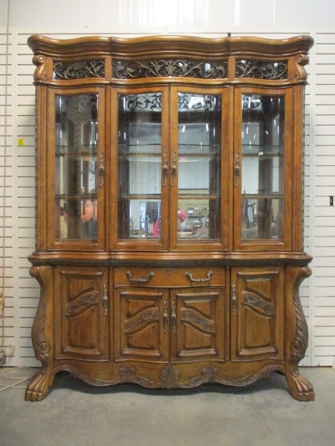 Aico Amini Innovation Corp. Heavily Carved Ornate 2 Piece Illuminated China Cabinet (1 of 20)