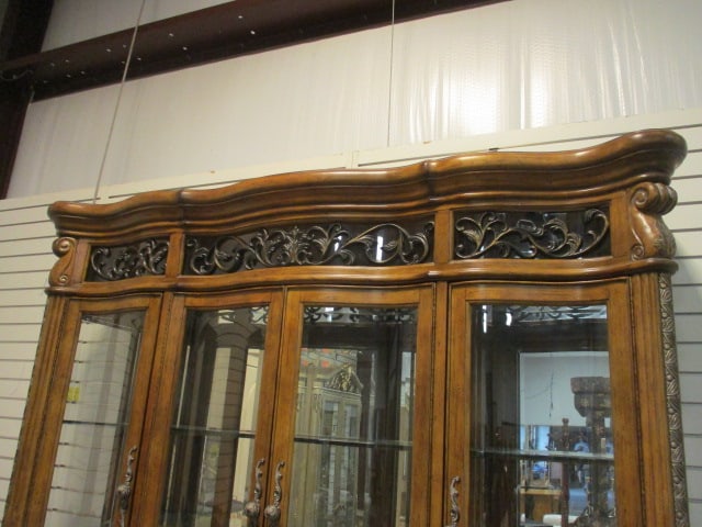 Aico Amini Innovation Corp. Heavily Carved Ornate 2 Piece Illuminated China Cabinet - 8