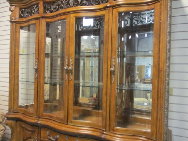 Aico Amini Innovation Corp. Heavily Carved Ornate 2 Piece Illuminated China Cabinet - 9