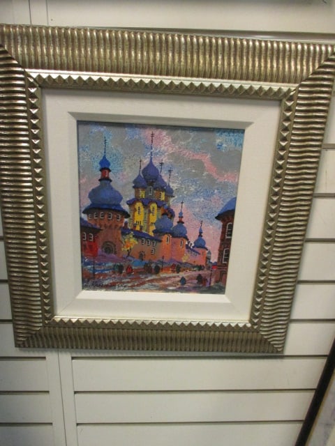 Framed Anatole Krasnyansky "Rostov Kremlin, Russia" Serigraph Artwork: 18 3/4" x 20"