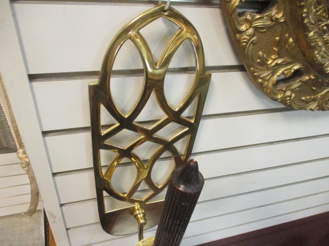 Pair of Brass Candlestick Sconces - 3