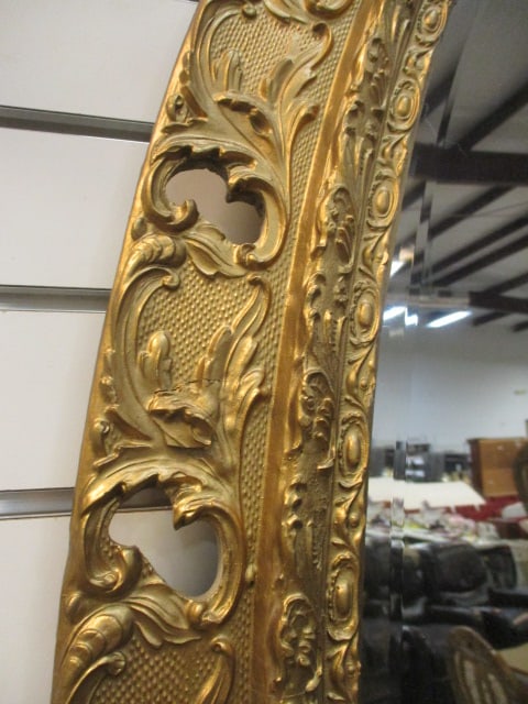 Large Oval Gilt Beveled Mirror - 3