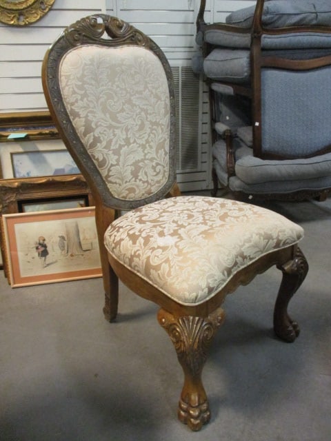 Aico Amini Innovation Corp. Heavily Carved Ornate Double Pedestal Table, Leaves, Armchairs, - 12