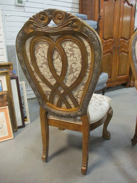 Aico Amini Innovation Corp. Heavily Carved Ornate Double Pedestal Table, Leaves, Armchairs, - 14