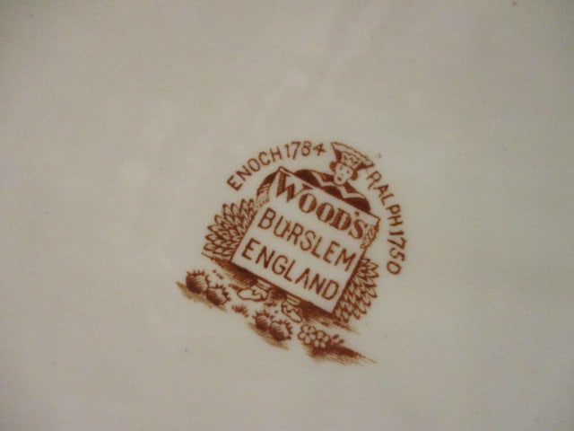 Vintage Hand Decorated Wood's Burslem, England Ironstone Turkey Platter - 4