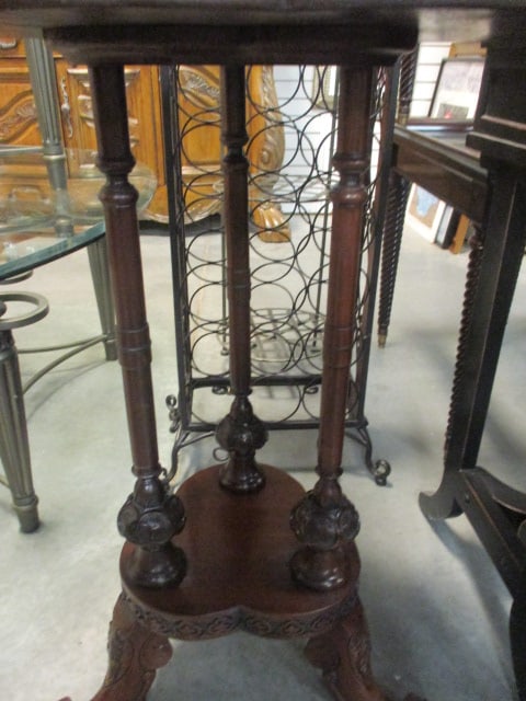 Victorian Revival Mahogany Trefoil Accent/Lamp Table - 3
