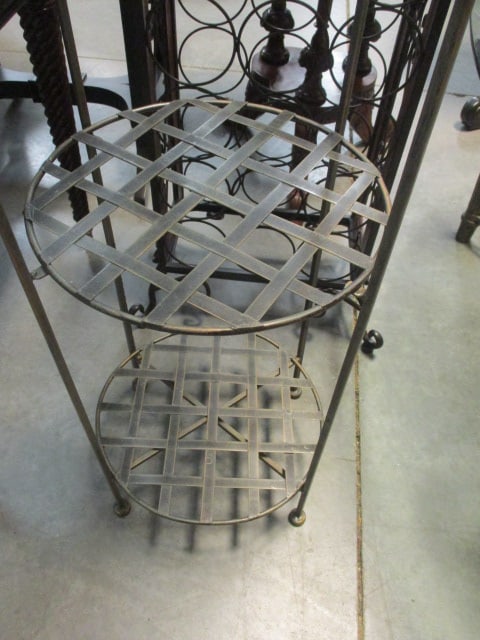 4 Tier Folding Metal Stand with Fleur de Lis Finial - 2