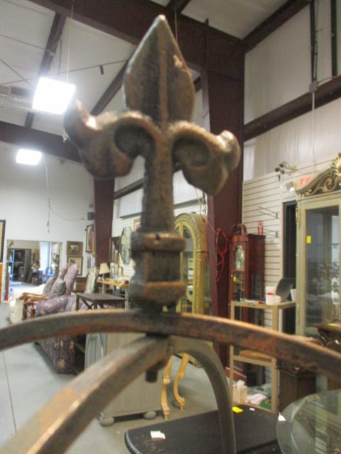 4 Tier Folding Metal Stand with Fleur de Lis Finial - 4