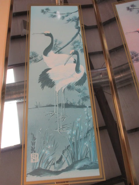 Two Mechanical Mirror Works Chinoiserie Crane Mirror Frame Prints - 5