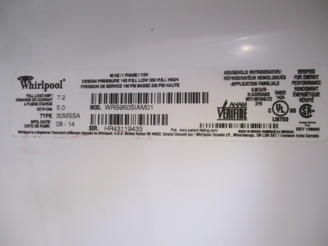 Whirlpool Stainless Side x Side Ice/Water in Door Refrigerator - 7