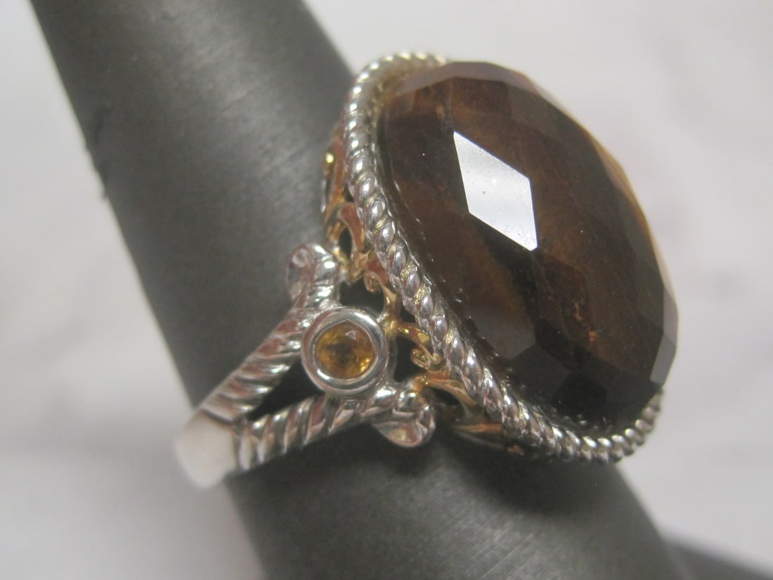 Sterling Silver Tigers Eye Ring - 3